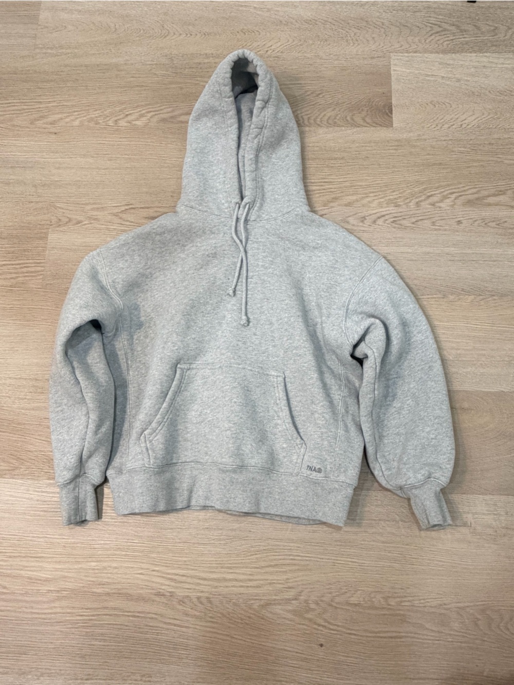 TNA Light Gray Bubble Fleece Pullover Hoodie